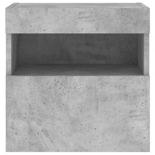 Væghængte tv-borde 2 stk. med LED-lys 40x30x40 cm betongrå