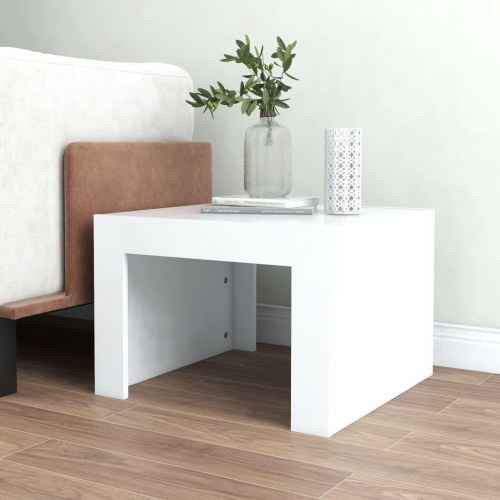 Sofabord 50 × 50 × 35 cm i hvidt konstrueret træ
