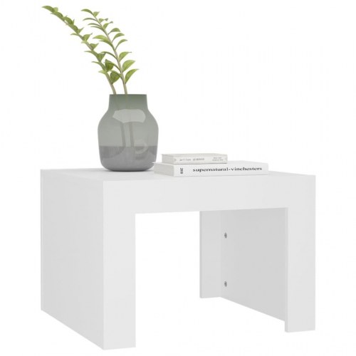Sofabord 50 × 50 × 35 cm i hvidt konstrueret træ