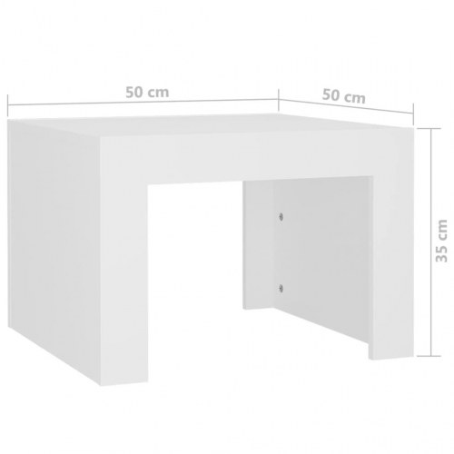 Sofabord 50 × 50 × 35 cm i hvidt konstrueret træ