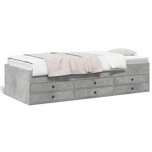 Daybed med 6 skuffer 75 x 190 cm - betongrå