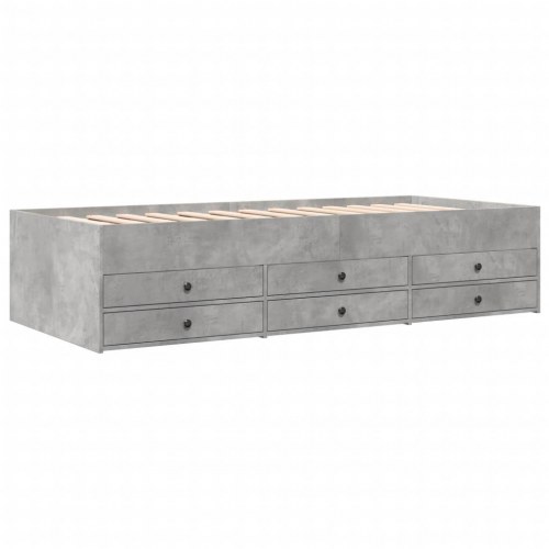 Daybed med 6 skuffer 75 x 190 cm - betongrå