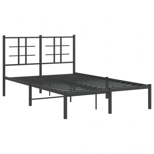 Sengeramme med sengegavl 120 x 200 cm - sort