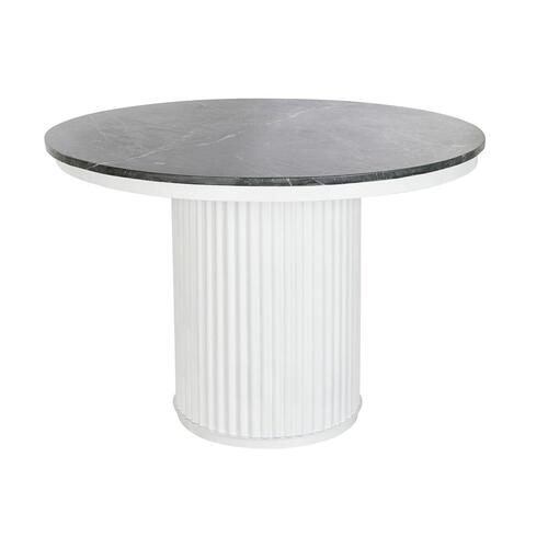 Spisebord Hvid Sort Kobber Metal Marmor 110 x 110 x 76 cm