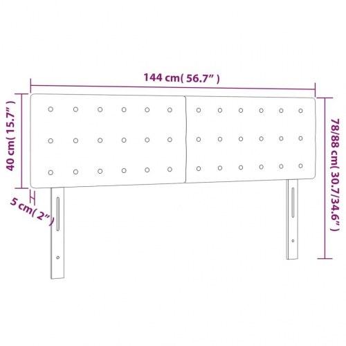 Sengegavl med LED-lys 144 x 5 x 78/88 cm - cremefarvet