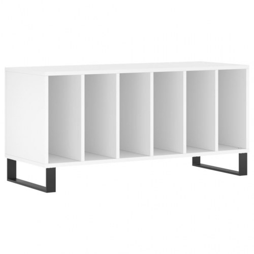 Vinylskab 100×38×48 cm i hvidt konstrueret træ - LP opbevaring med jernfødder