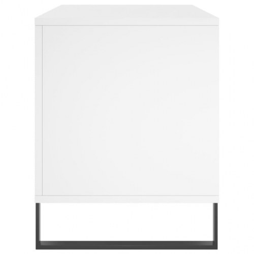 Vinylskab 100×38×48 cm i hvidt konstrueret træ - LP opbevaring med jernfødder