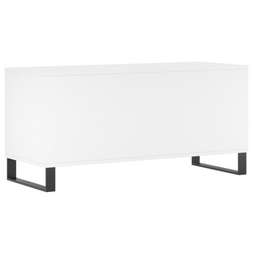 Vinylskab 100×38×48 cm i hvidt konstrueret træ - LP opbevaring med jernfødder