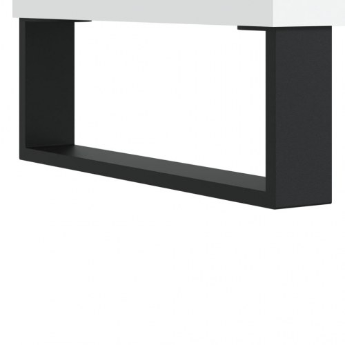 Vinylskab 100×38×48 cm i hvidt konstrueret træ - LP opbevaring med jernfødder