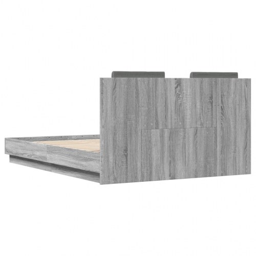 Sengeramme med sengegavl 120 x 190 cm - grå sonoma
