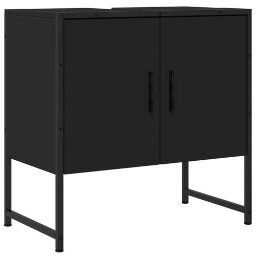 Underskab til håndvask 60x30x60 cm konstrueret træ sort