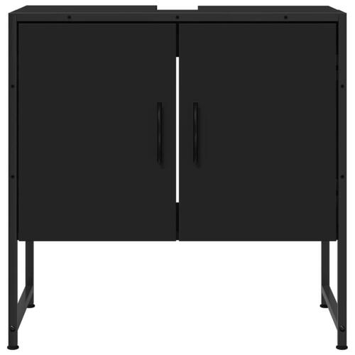 Underskab til håndvask 60x30x60 cm konstrueret træ sort