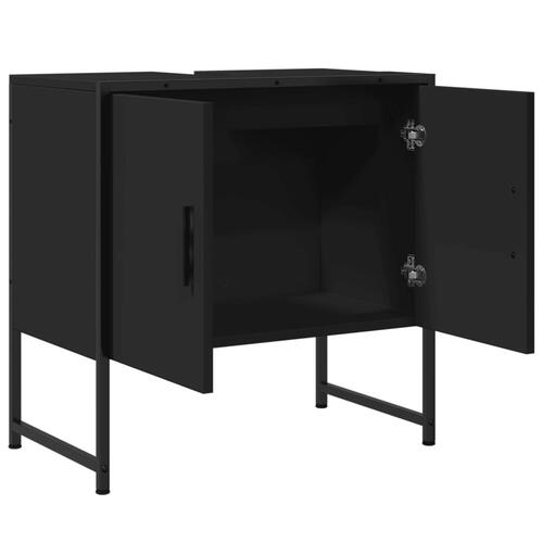 Underskab til håndvask 60x30x60 cm konstrueret træ sort