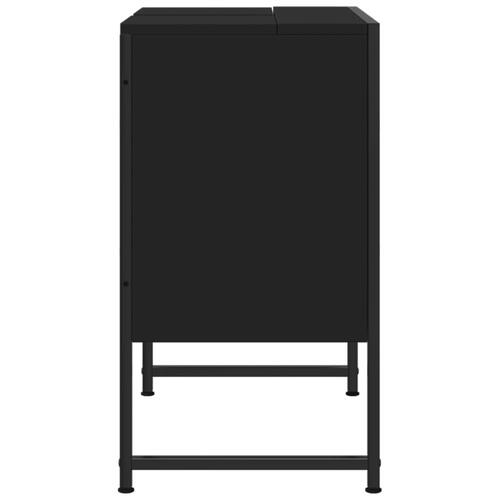 Underskab til håndvask 60x30x60 cm konstrueret træ sort