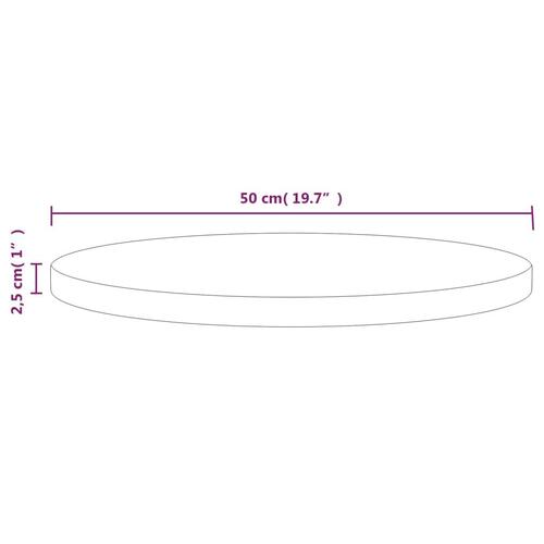 Bordplade hvid Ø50x2,5 cm massivt fyrretræ