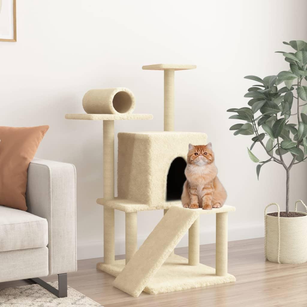 Kradsetræ Med Sisalkradsestolper 110 5 Cm Cremefarvet