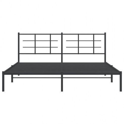 Sengeramme med sengegavl 180x200 cm metal sort