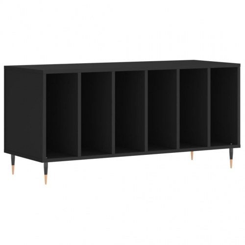 Vinylskab 100×38×48 cm i sort konstrueret træ - TV-bord/pladespiller-møbel