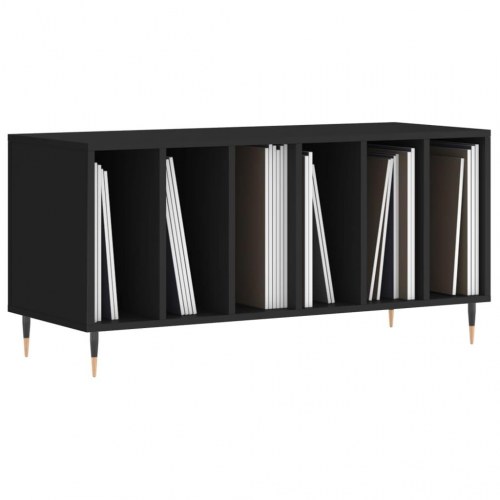 Vinylskab 100×38×48 cm i sort konstrueret træ - TV-bord/pladespiller-møbel