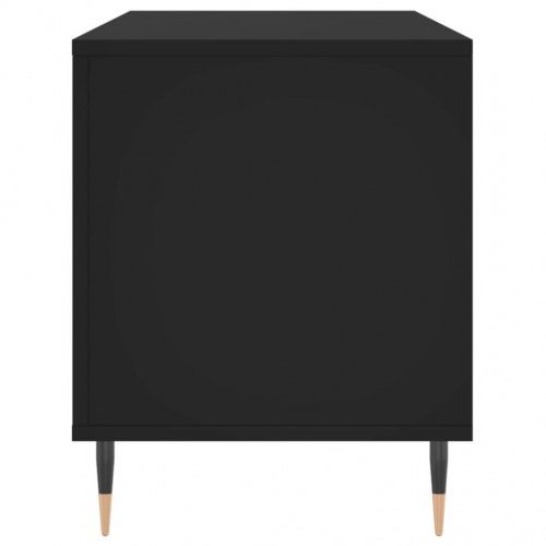 Vinylskab 100×38×48 cm i sort konstrueret træ - TV-bord/pladespiller-møbel