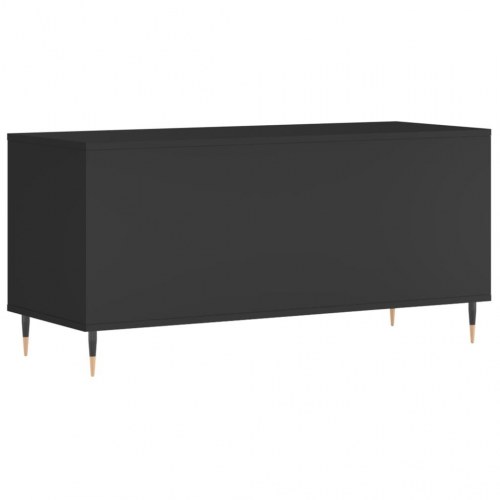 Vinylskab 100×38×48 cm i sort konstrueret træ - TV-bord/pladespiller-møbel