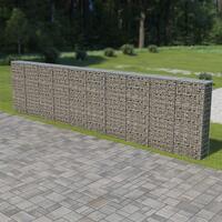 Gabionvæg med dæksler galvaniseret stål 600 x 30 x 150 cm