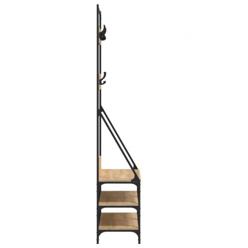 Tøjstativ med skoopbevaring 90x34x184 cm sonoma-eg