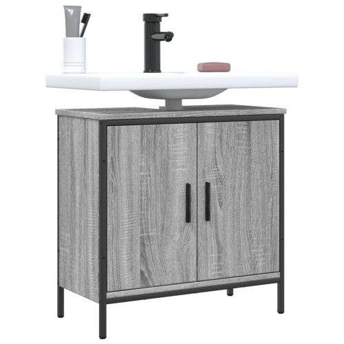 Underskab til vask 60 × 30 × 60 cm - konstrueret træ, grå sonoma-eg