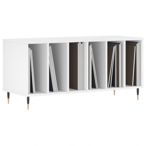 Vinylskab 100 × 38 × 48 cm i hvidt konstrueret træ - TV-bord/LP-opbevaring