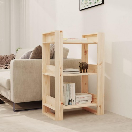 Bogreol/rumdeler 60x35x91 cm massivt fyrretræ