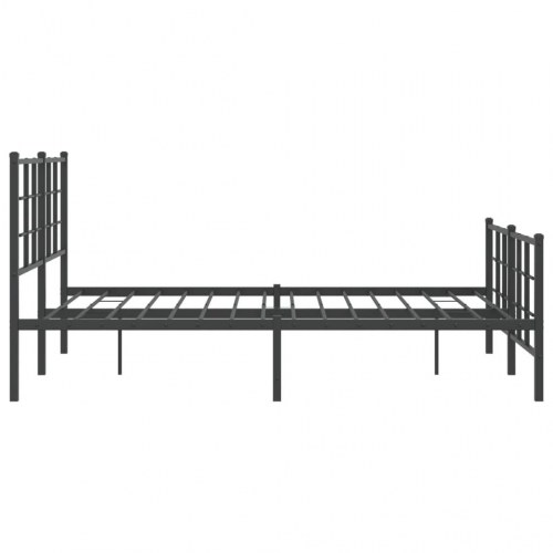 Sengeramme med sengegavl og fodgærde 135 x 190 cm - sort