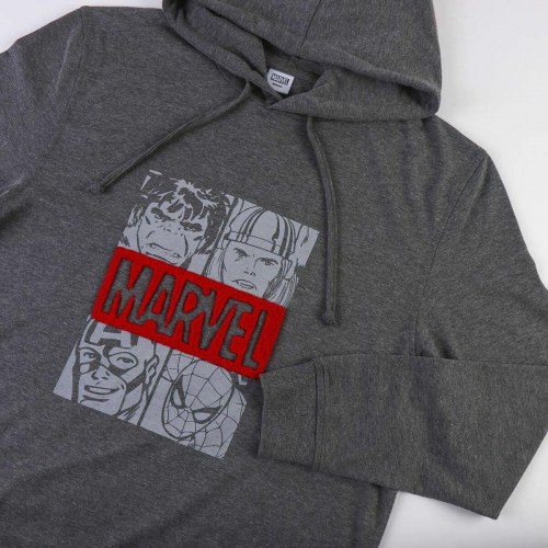Hættetrøje til Mænd Marvel Grå Mørkegrå - XXL