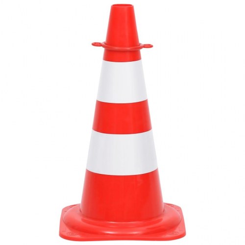 Trafikkeglesæt med 10 m kæde rød og hvid