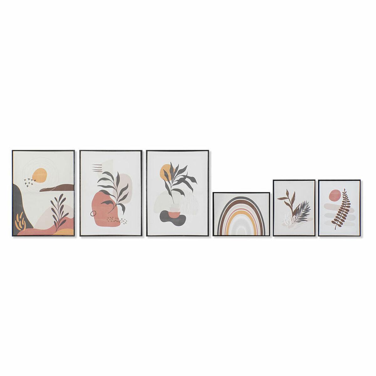 Vægkunst - sæt med 6 lærreder, skandinavisk design