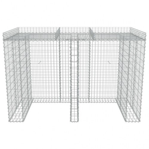 Gabionvæg til affaldsspand 190x100x130 cm galvaniseret stål