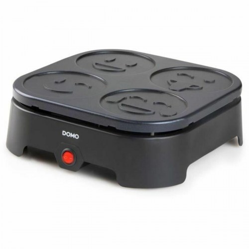 DOMO pandekagemaskine 600 W - emoji plader, sort