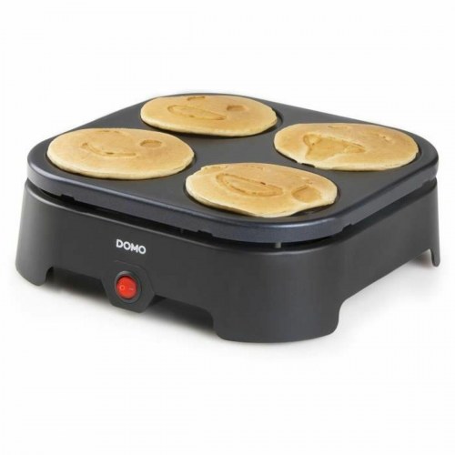 DOMO pandekagemaskine 600 W - emoji plader, sort