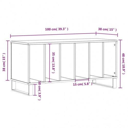 Vinylskab 100x38x48 cm konstrueret træ sonoma-eg