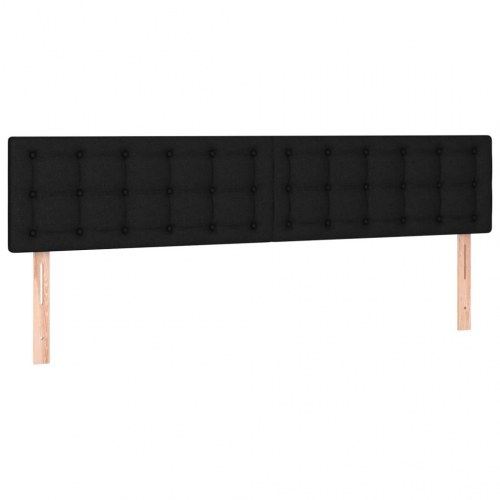 Sengegavl med LED-lys 180x5x78/88 cm stof sort