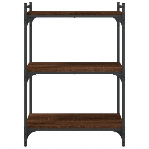 Bogreol 60×30×86 cm - 3 hylder i konstrueret træ, brun eg