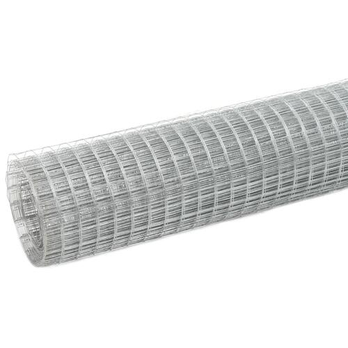 Hønsenet galvaniseret stål 10 x 1,5 m sølvfarvet