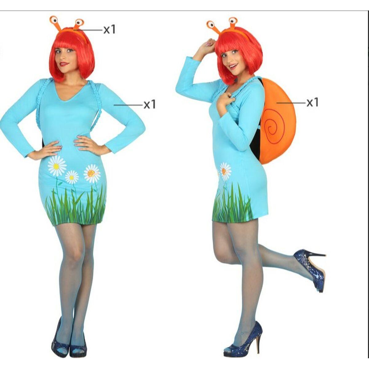 Kostume til voksne Multifarvet Dame Snegl dyr (3 Dele) M/L