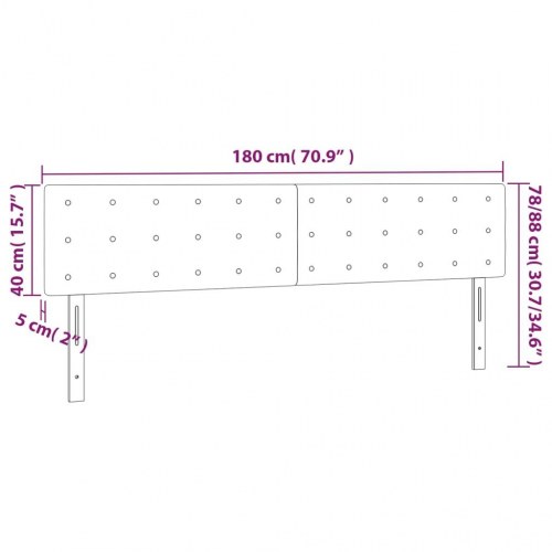 Sengegavl med LED-lys 180 x 5 x 78/88 cm - blå