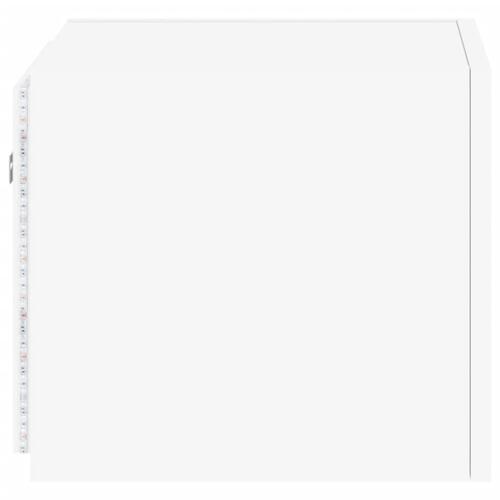 Væghængt tv-bord med LED-lys 30,5x35x30 hvid