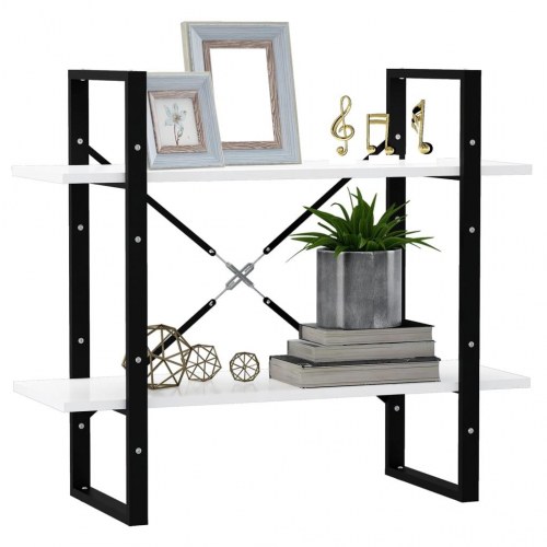 Bogreol med 2 hylder 80 x 30 x 70 cm - hvid