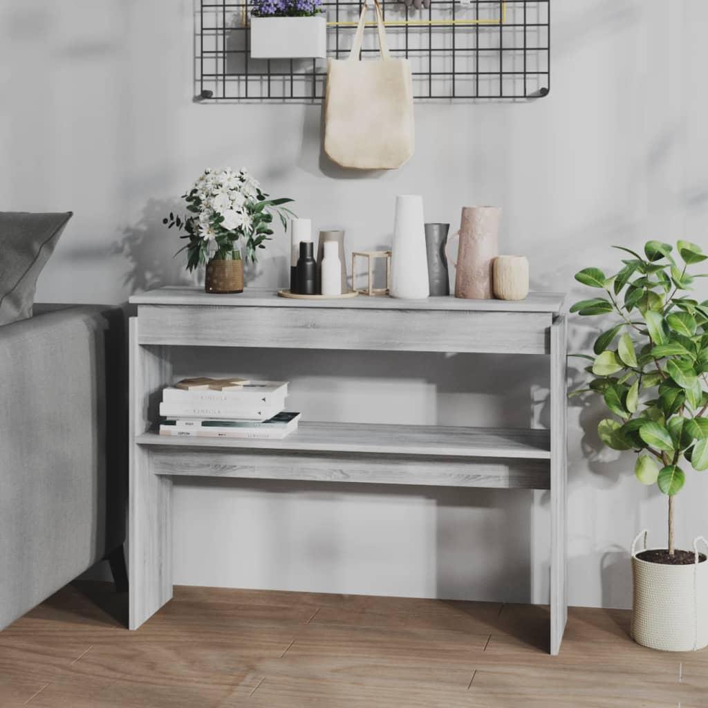 Sofabord 102x30x80 Konstrueret Træ Grå Sonoma