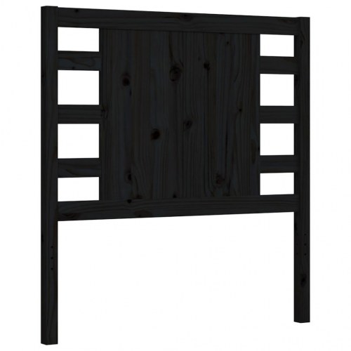 Sengeramme med sengegavl 100x200 cm massivt træ sort