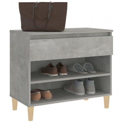 Skoreol med skuffe 70×36×60 cm - betongrå konstrueret træ