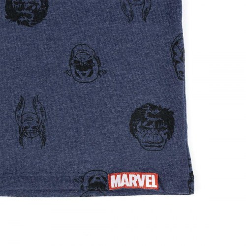 Kortærmet T-shirt til Mænd Marvel Mørkeblå Voksne - L
