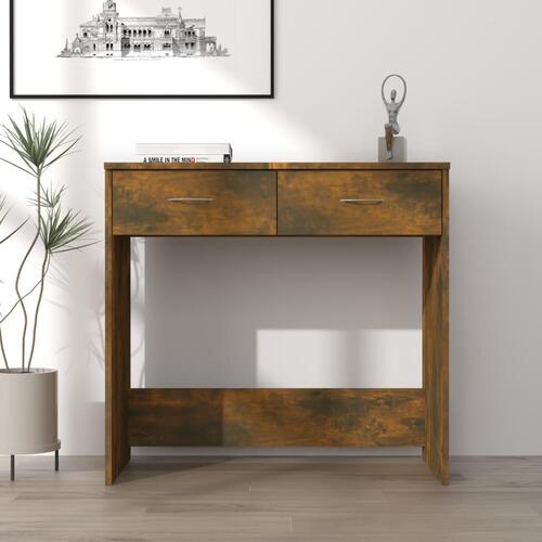 Skrivebord 80x40x75 cm konstrueret træ røget egetræsfarve
